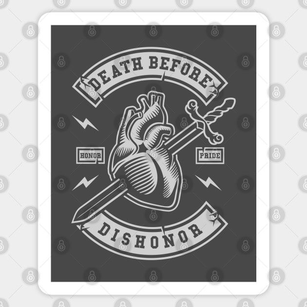 Warrior Series: Death Before Dishonor (Heart and Sword) Sticker by Jarecrow 